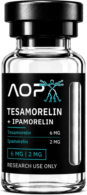 TESAMORELIN + IPAMORELIN research peptide vial